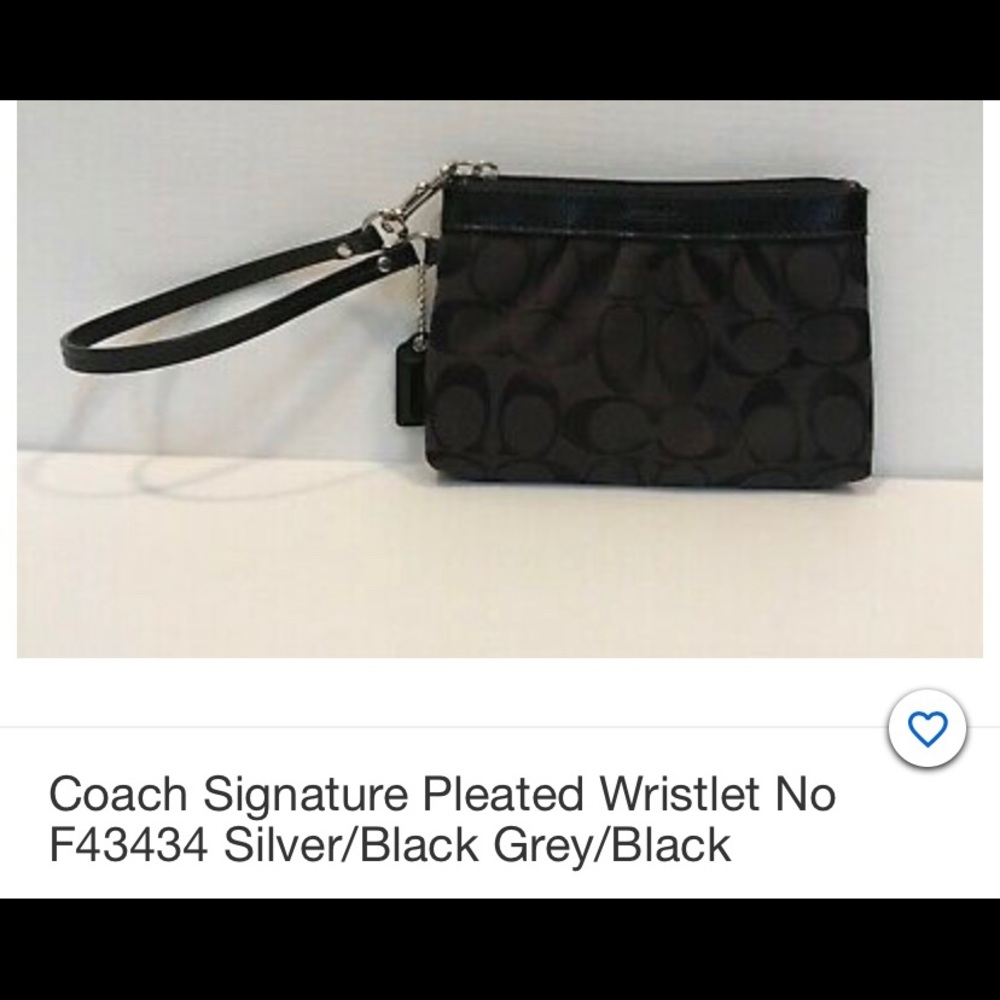 Coach black signature C wristlet